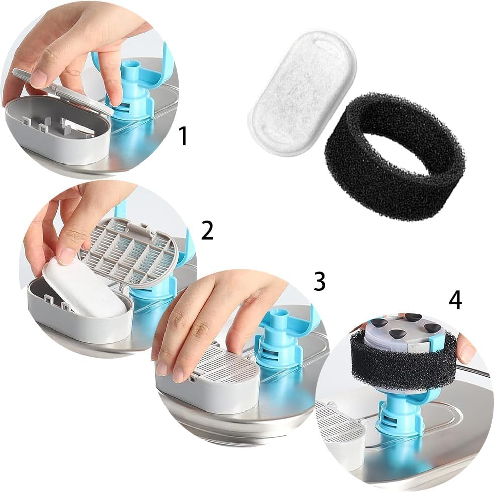 Pack of 16 Cat Fountain Filter Stainless Steel Foam Filter Drinking Fountain Cat Replacement Filter for Stainless Steel Drinking Fountain Cats and Dogs image number 6