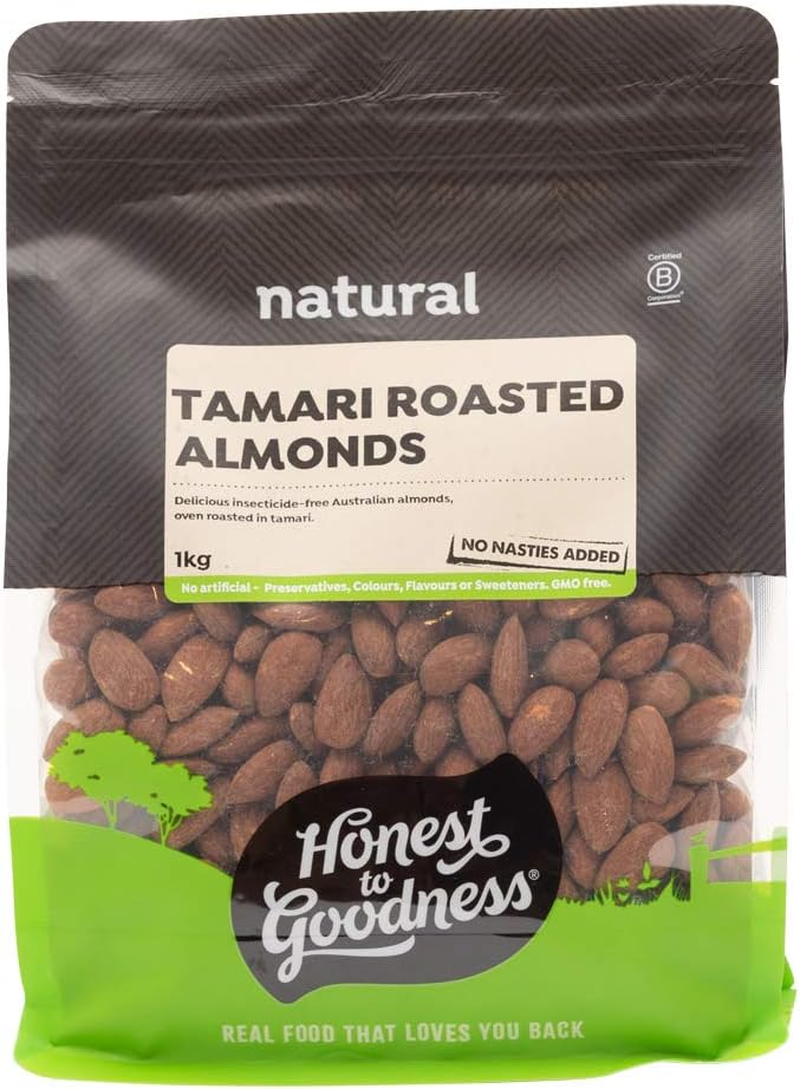 Honest to Goodness, Tamari Roasted Almonds, 1 Kg - Indulge in Our Highly Sought-After Snack, Bursting with Flavor, an Irresistible Combination - Guilt Free. image number 1