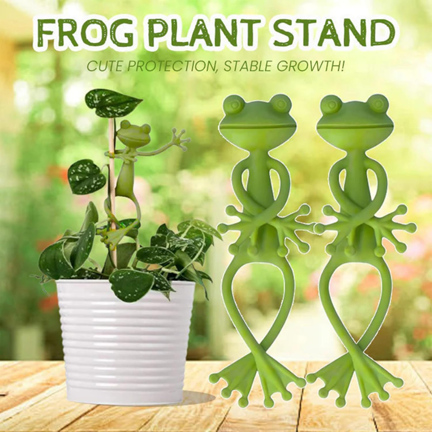 Frog Plant Stand, Frog Plant Holder, Flower Pot Hugger Plant Climbing Fixture Clips, Cute & Stable Support, Make Your Plants Stand More Upright, for Indoor, Outdoor(5Pcs)