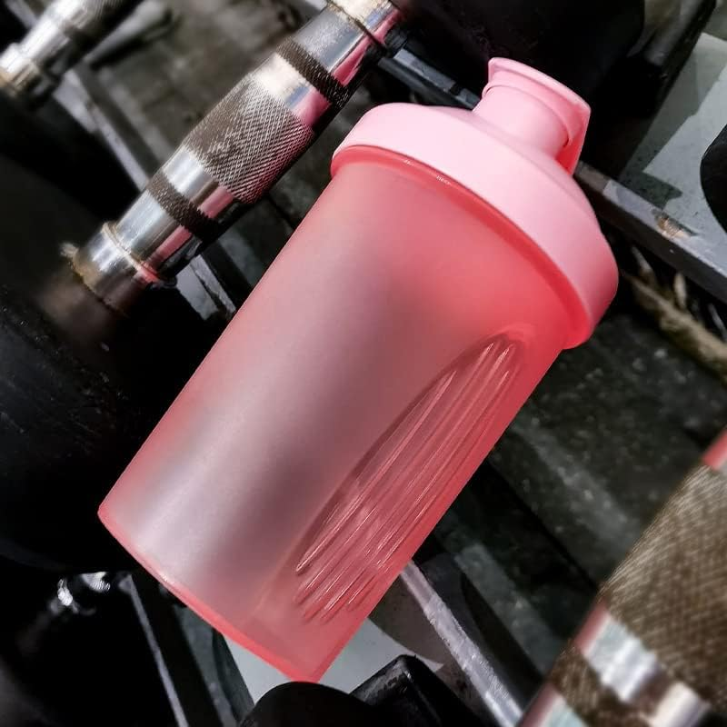 Protein Shaker Bottle - Shaker with Stainless Steel Mixing Ball, BPA - and Dehp-Free, Leakproof Flip on Lid - Perfect for Mixing Powdered Supplement Shakes - 400Ml (Pink) - Pink image number 6