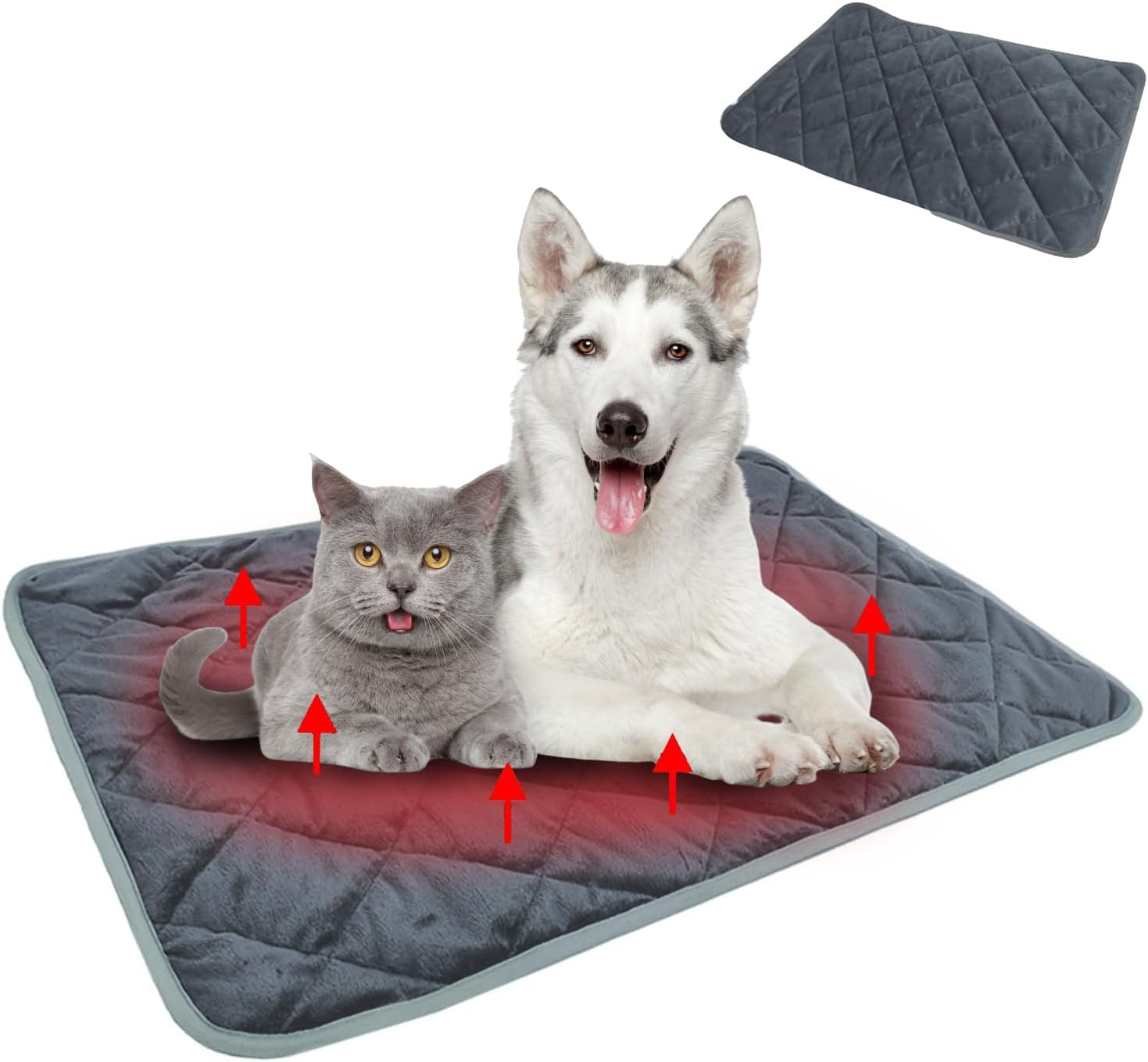 Norhogo Pet Warming Mat, Dogs, Cats, Pets Heat Mat, Dog Mat, Winter Dog Blanket, Self-Heating Blanket for Cats, Puppies, Travel, Camping, 40 X 50 Cm (Navy Blue) image number 4