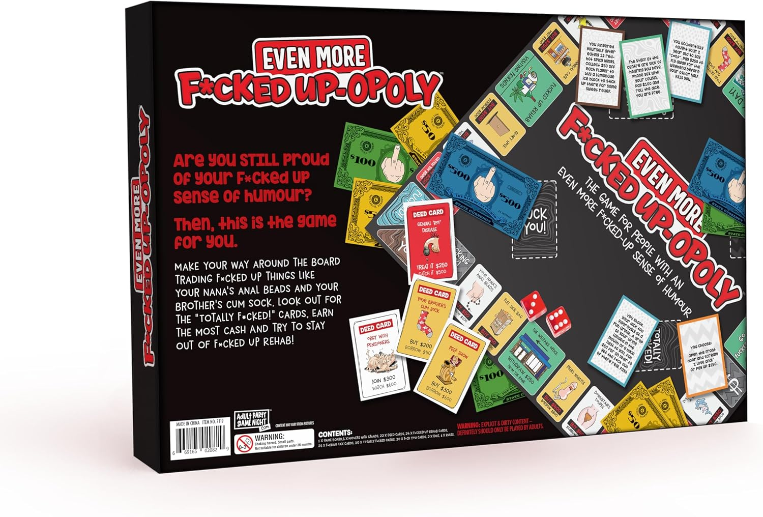 Imagination Gaming | F***KED up Opoly Even More F***KED up | Outrageous Adult Party Board Game | Inappropriate Humor Game for Adults | Game Night Chaos Included | 2&ndash;6 Players | 18+ image number 2