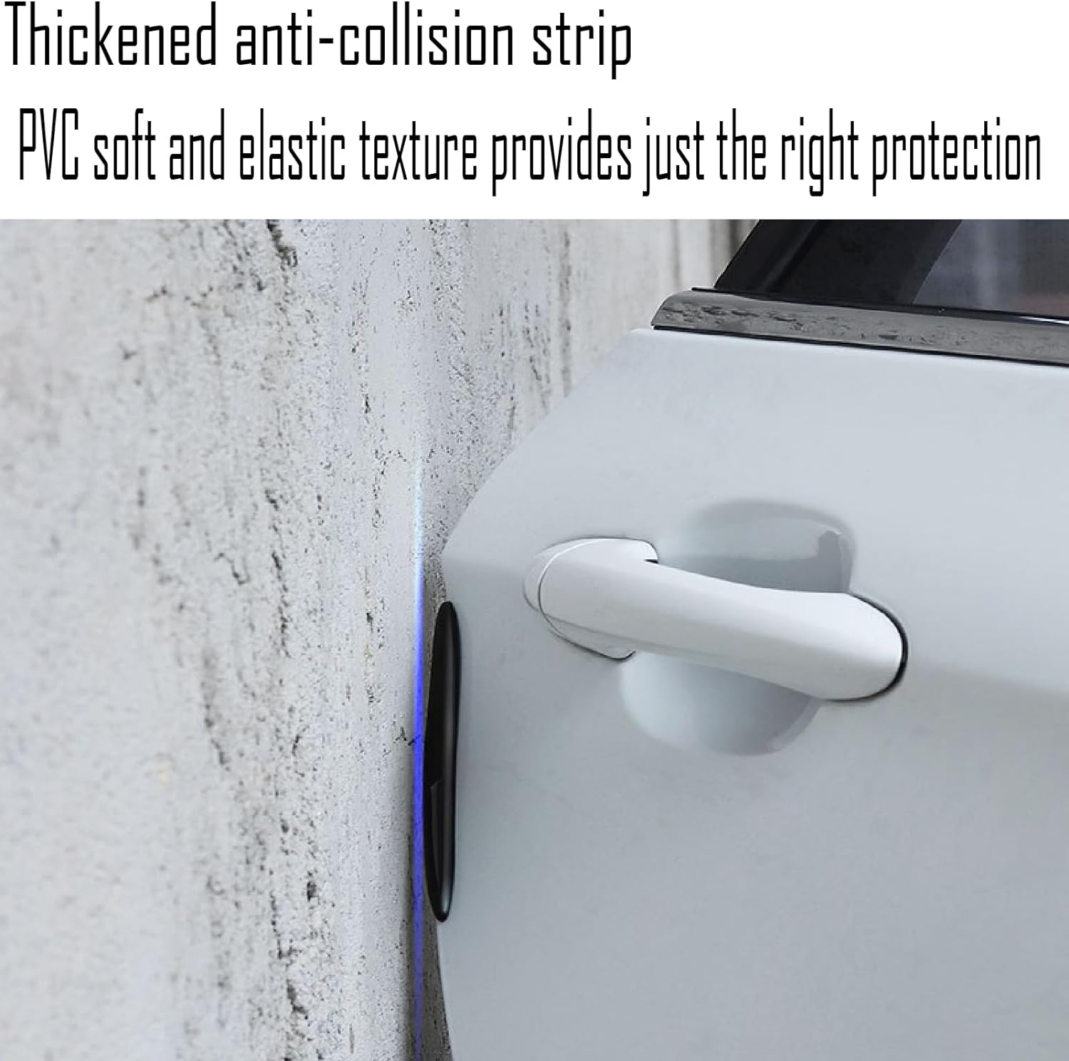 4Pcs Black Car Door Edge Guards - Anti-Collision Strips, Soft PVC Cushioning Impact Car Bumper Guard Protector, Crash Scratch Guard for Car, Truck Door Edge Protection image number 4