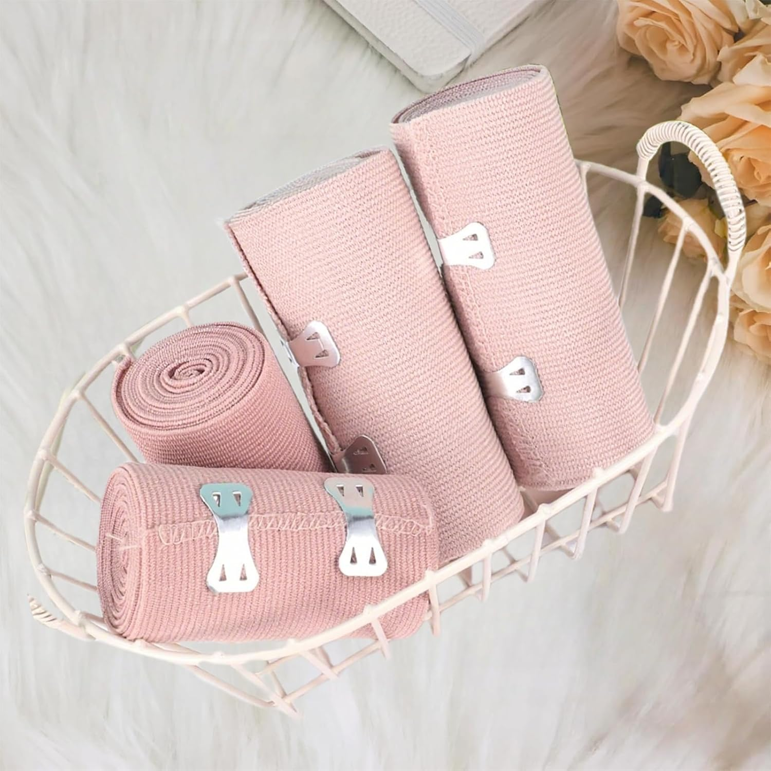 2 Pcs Compression Elastic Bandage, Elastic Bandage Wrap for Knee, Foot, Legs, Wrist, Arm, Ankle, Thigh, Calf - 10Cm X 450Cm (Length after Stretching: 450Cm) image number 2