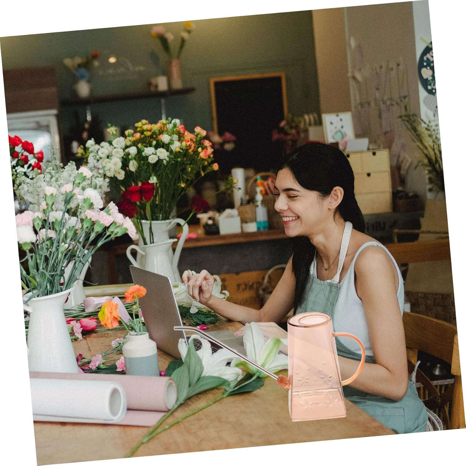 SUPVOX Capacity Watering Can Long Spout Garden Water Drum Flower Watering Pot Succulent Device image number 4