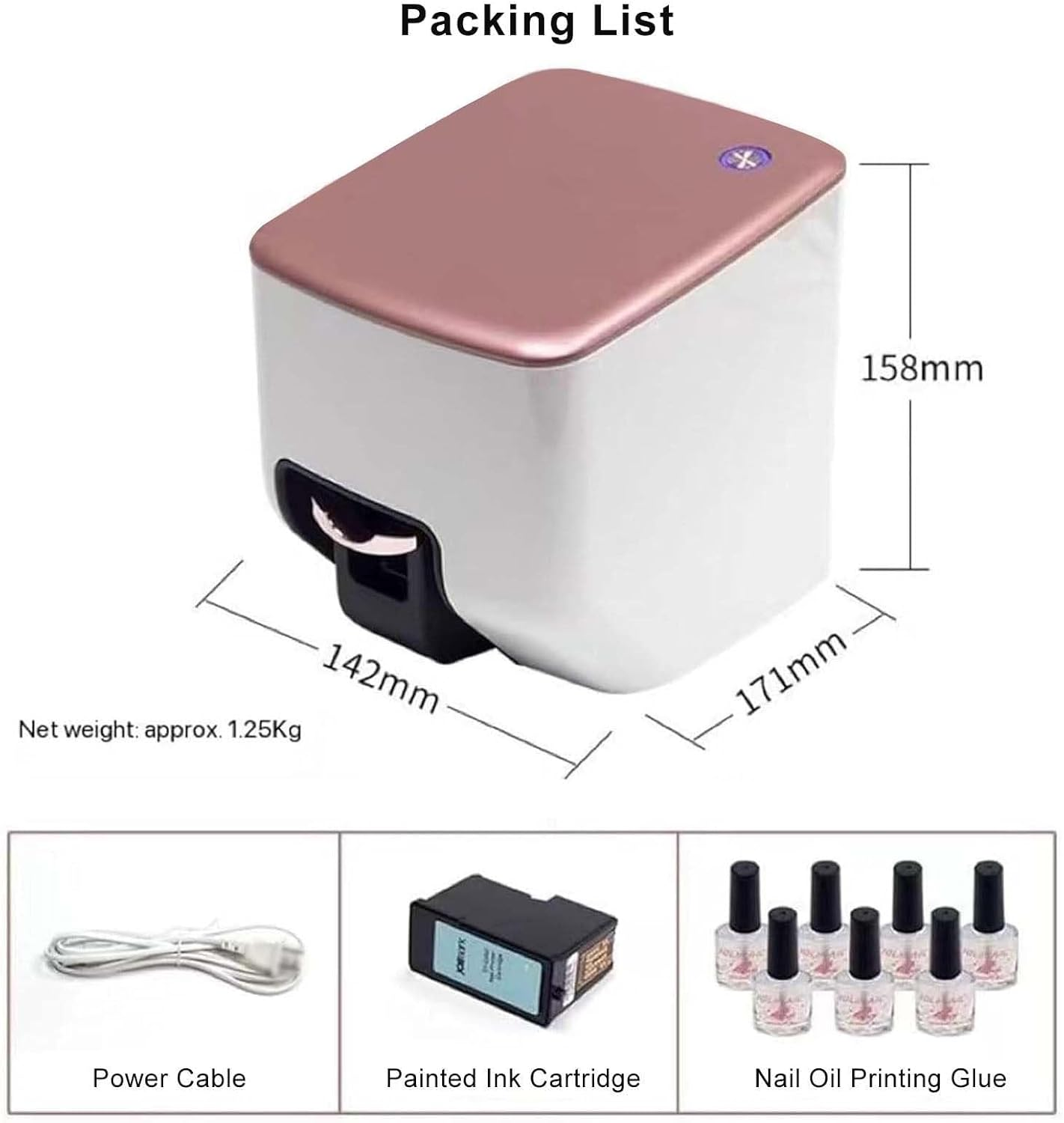 Portable Smart Nail Art Printer, Intelligent 3D Nail Painting Machine with App Control, Automatically Recognize Nail Shape, Digital Mobile Nail Printer for Home, Nail Studios image number 1