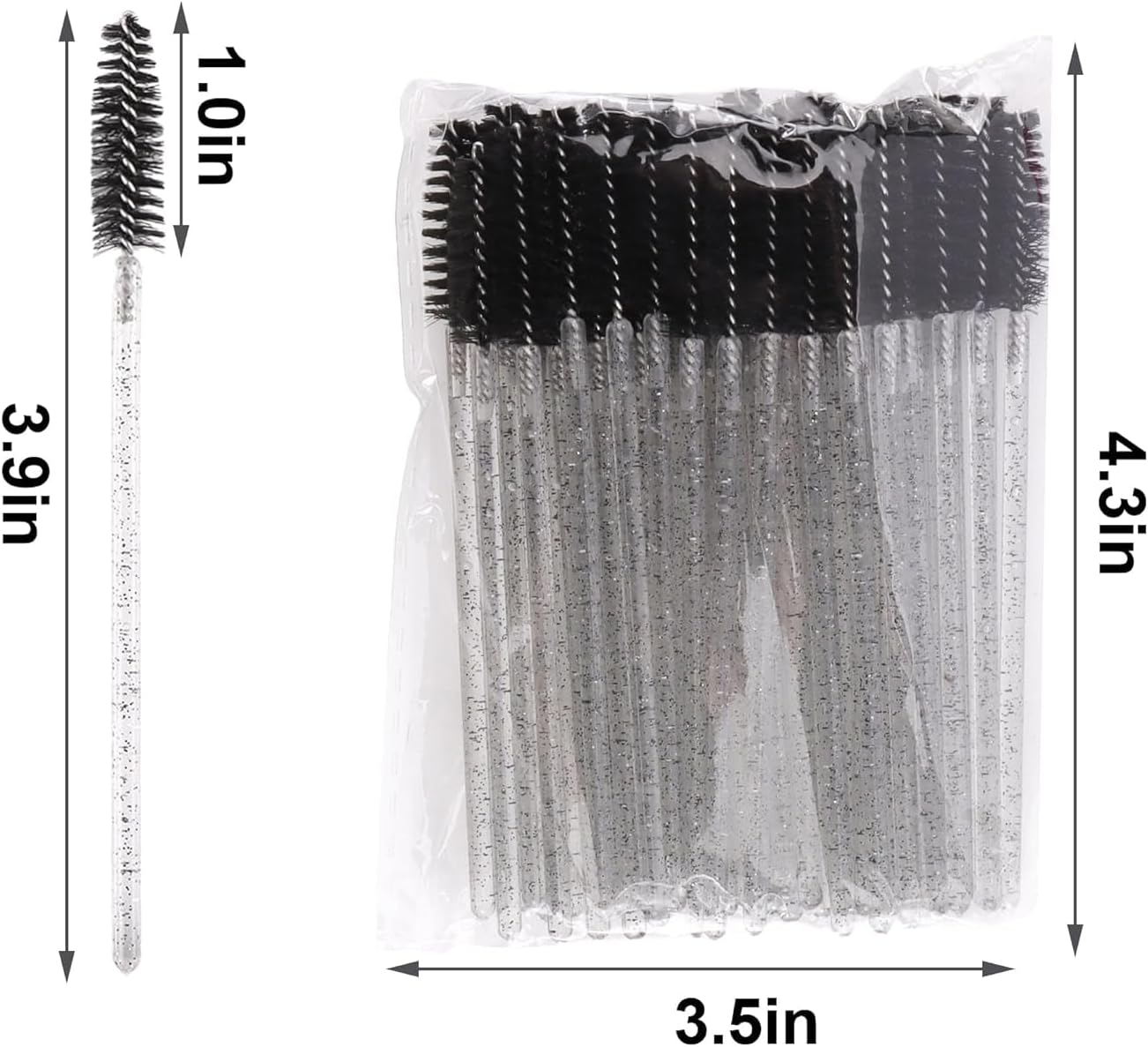 Disposable Eyelash Spoolies for Extensions & Mascara, 500PCS Lash Brushes with Crystal Tube for Home Salon Use, 2 in 1 Spoolie Wand and Lash Applicator - SZTTY image number 4