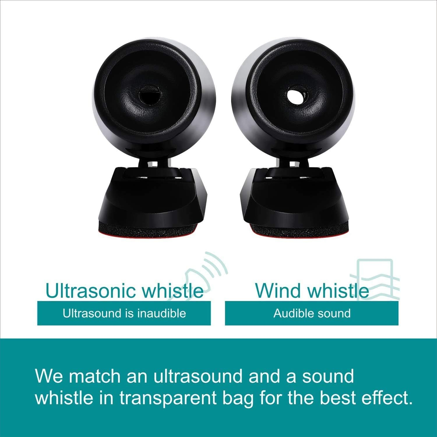 CITKOU 4Pcs Deer Whistles for Vehicles Wind Activated Black image number 3