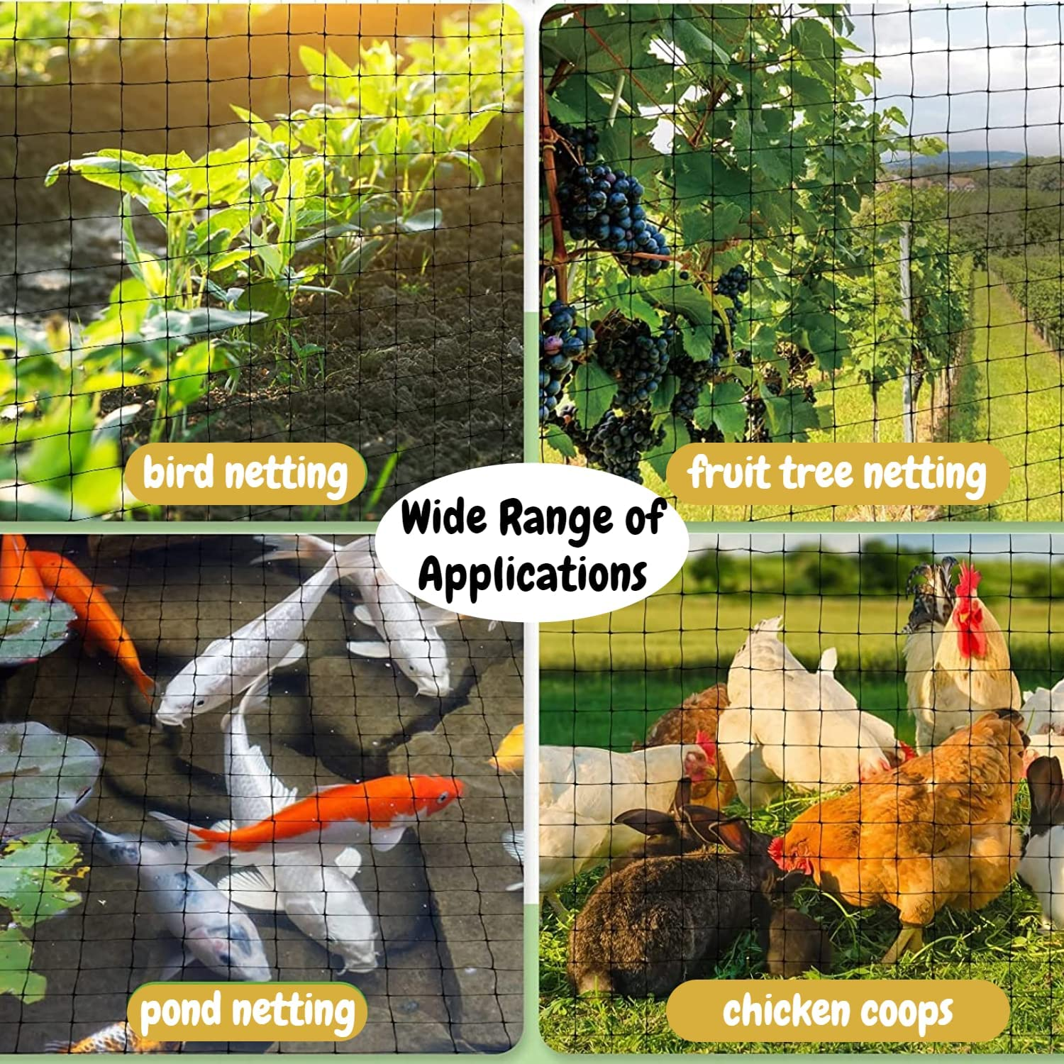 Garden Netting,2.1M*30M Bird Netting Garden Fence Netting to Defend Chicken,Deer,And Other Pests，Protection for Vegetables and Fruit Trees