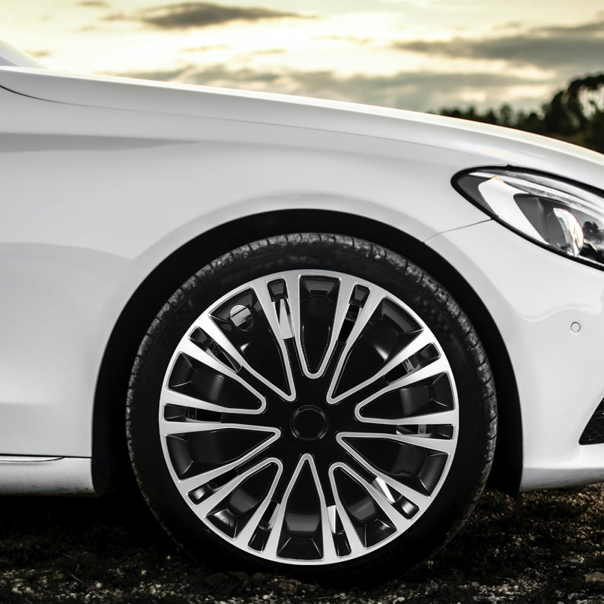 SEWOART 2Pcs Automotive Wheel Hub Covers Decorative Hubcap Car Rim Covers image number 4