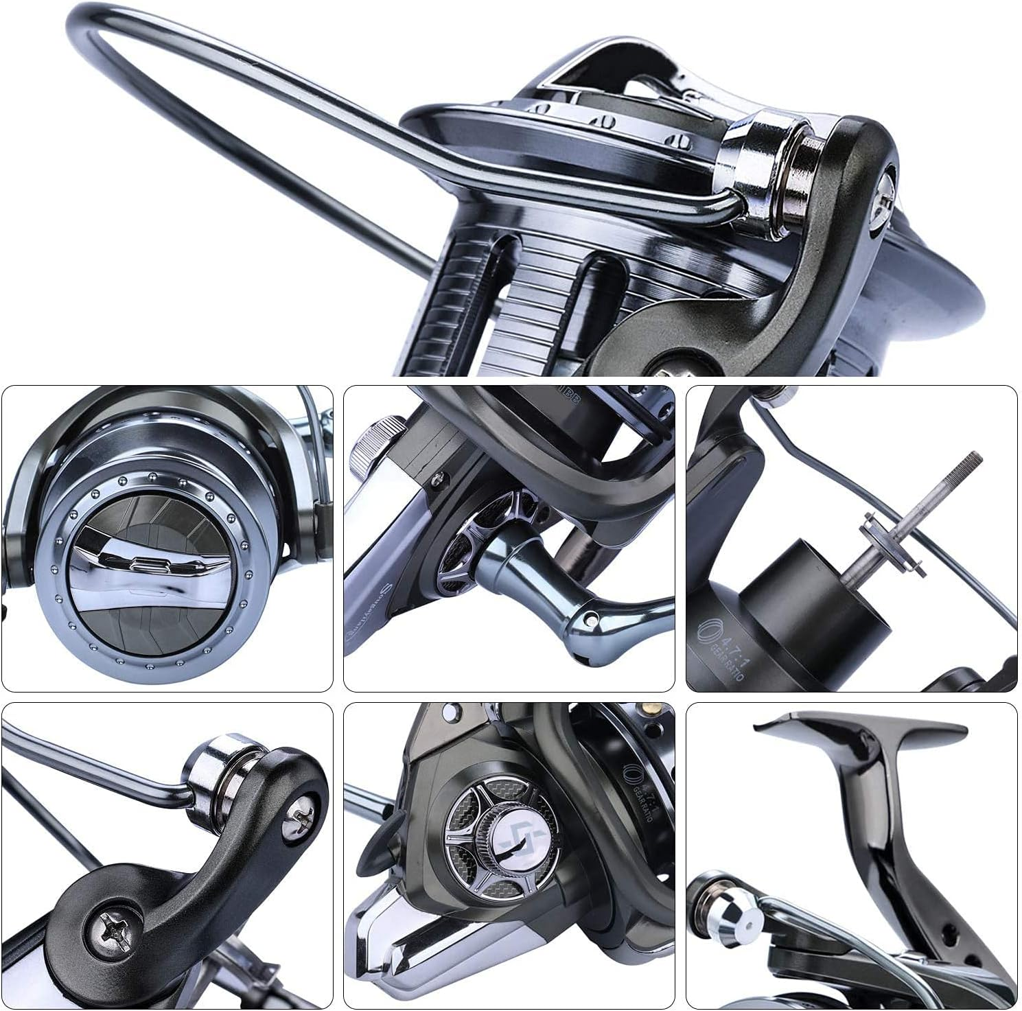 Sougayilang Spinning Reels 10000 Series Surf Fishing Reels,10+1 Stainless BB Ultra Smooth Powerful with CNC Aluminum Spool Fishing Reels for Saltwater Freshwater image number 5