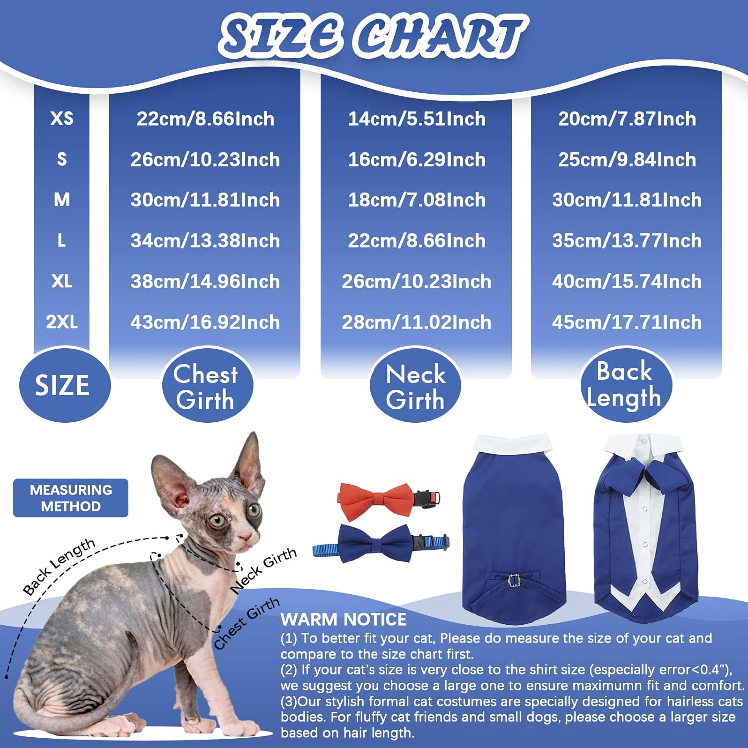 Hjyokuso Cat Tuxedo, Formal Wear Cat Costume, Cat Wedding Outfit, Blue, Polyester and Cotton, Xx-Large, Suitable for Small, Medium, Large Breeds image number 4
