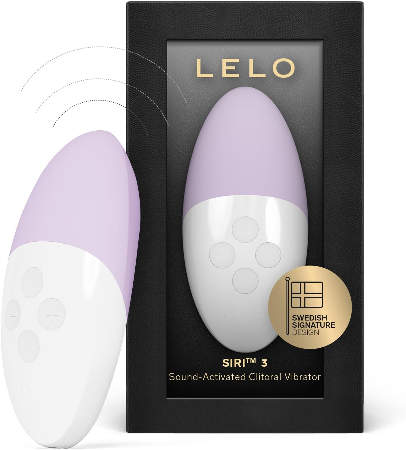 LELO SIRI 3 Sound Activated Small Personal Vibrator, Mini Massager with 8 Pleasure Settings, Small Clit Vibrator with Soundsense Technology, Waterproof Bullet Vibrator for Clit, Calm Lavender