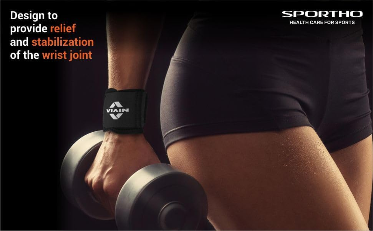 Nivia Weight Lifting Wrist Support (Black, Free Size - Adjustable with Velcro) | Material - Neoprene | Pain Relief, Gym, Sports, Exercise, Workout, Cycling image number 5