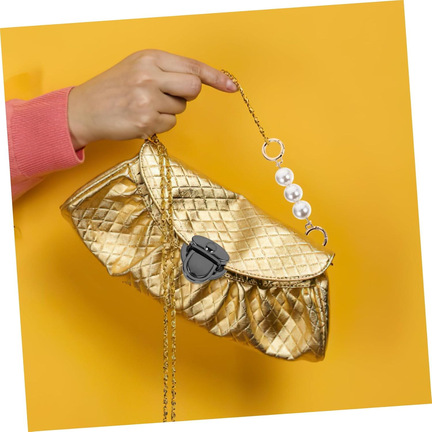 BEBEMOKO 10Pcs DIY Bag Buckle Press Locks Iron round Handbag Accessories for Purse Making Crafting Supplies in Gun Black image number 2