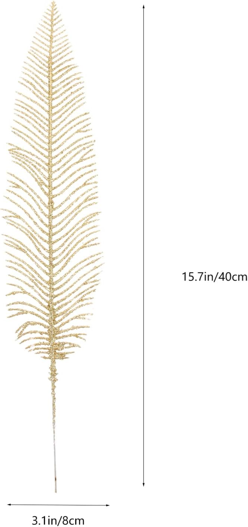 DECHOUS 10Pcs Glitter Leaves for Christmas Party Decoration Foil Artificial Leaves for Holiday Ornaments for Wreaths Garlands and Floral Arrangements image number 3