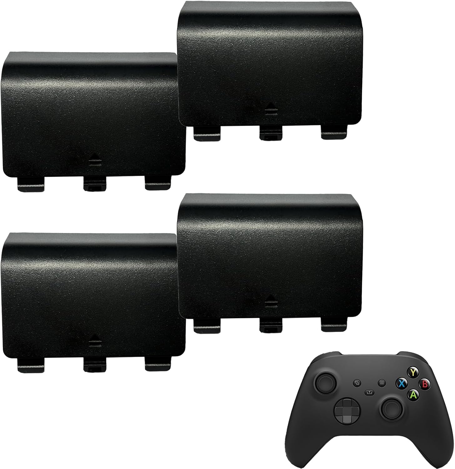 4 Pack Battery Back Cover for Xbox Series X Controller, Battery Back Shell Repair Part for Xbox Series X/Series S Controller (Black) [Xbox_Series_S] image number 1