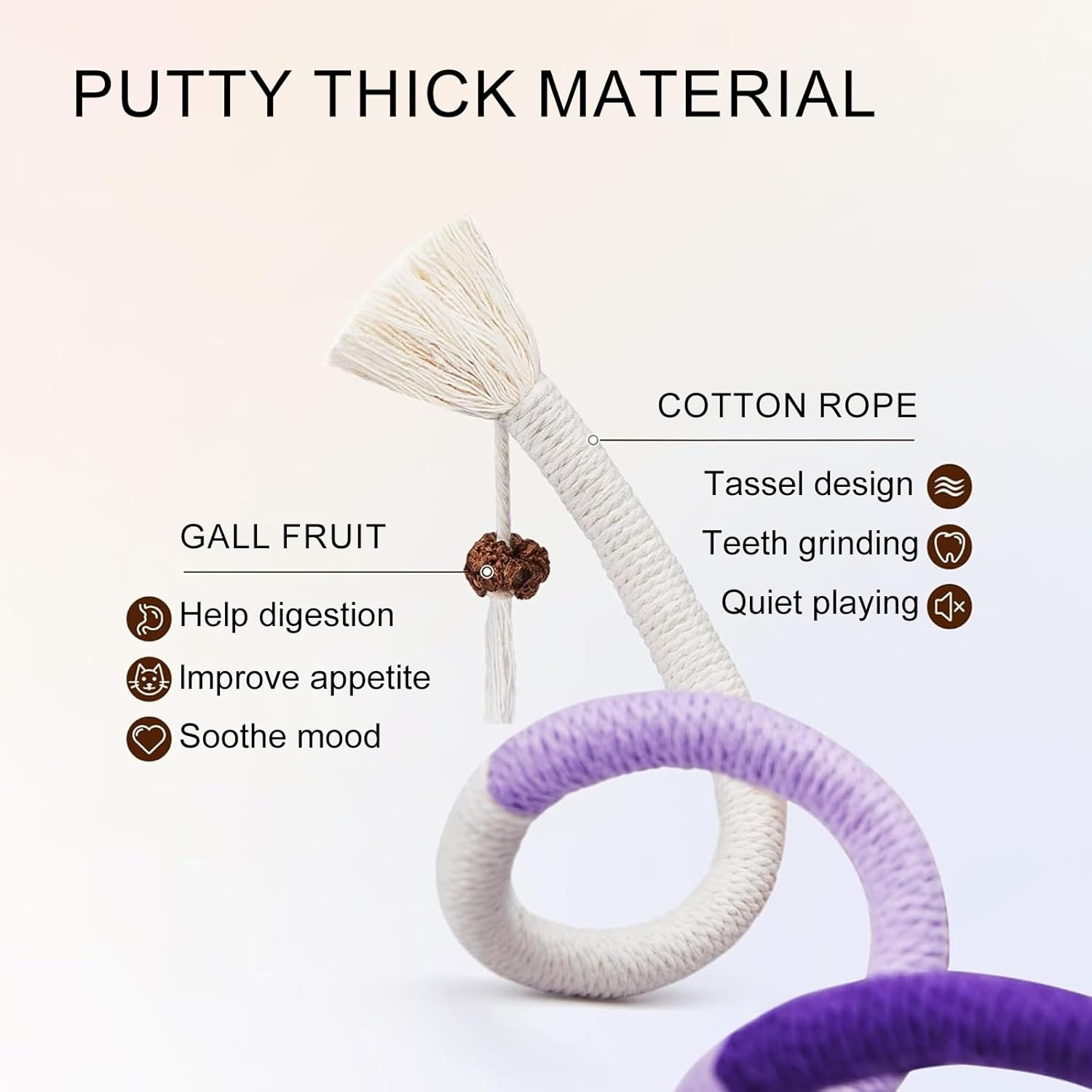 Aikeis 3 Pack Cat Toys Interactive Toy Pet Rope Toy Pet Rope Toy Cat Interactive Toy Rope image number 1