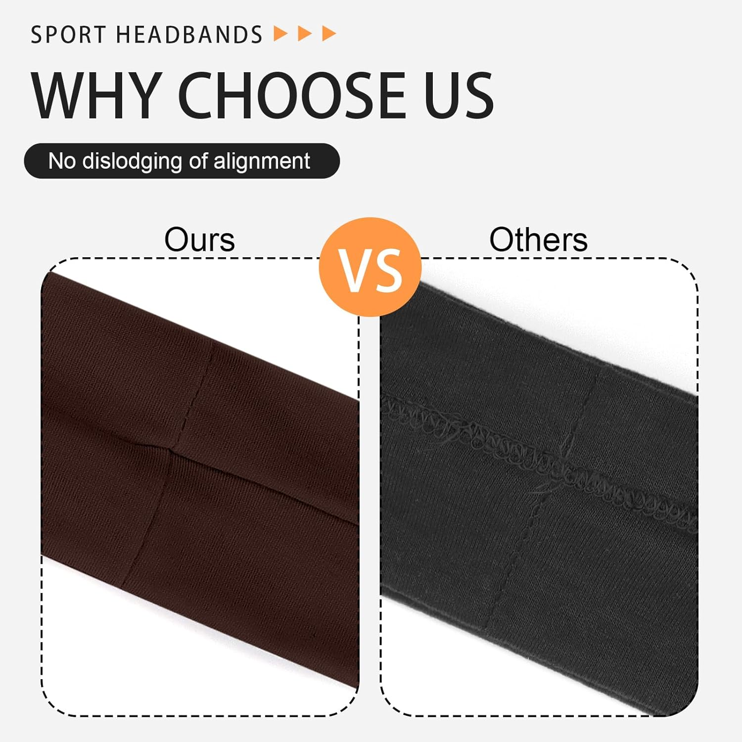 BELEVO 7Cm Wide Headband, Stretchy Headbands for Women'S Hair Black Head Band Elastic Head Bands Soft Hair Bands for Men and Women for Sports, Yoga and Exercise (Black, Brown) image number 1