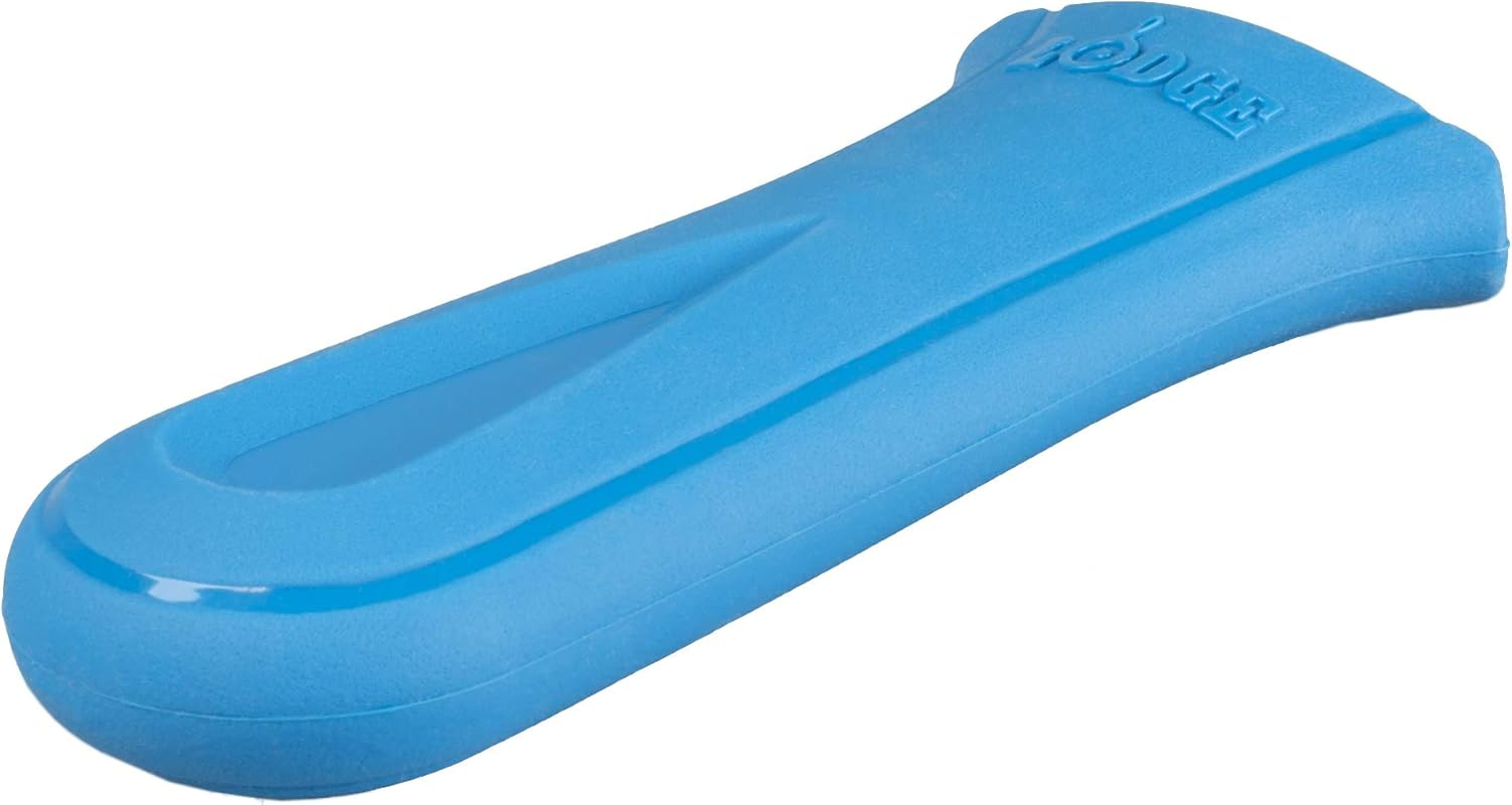 Lodge Deluxe Silicone Hot Handle Holder - Dishwasher Safe Hot Handle Holder Designed for Lodge Cast Iron Skillets 9 Inches+ W/Keyhole Handle - Reusable Heat Protection up to 550&deg; - Ocean