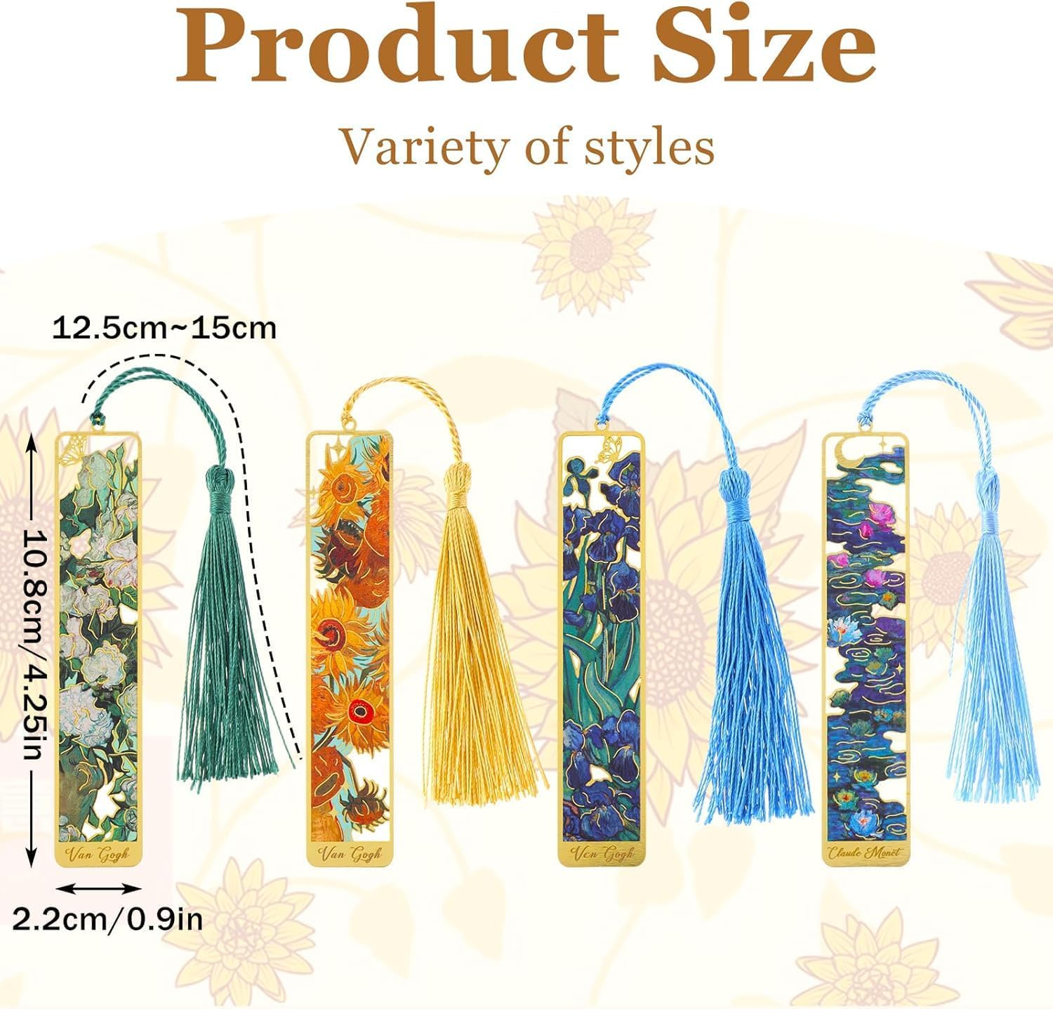 PQCLXUYA 1 Pieces Metal Bookmarks with Tassel,Gold Hollow Metal Bookmark, Vintage Book Marks for Reading Women, Men, Kids, Book Lovers, Reading Accessories Gifts for Book Lovers (White Rose Green)