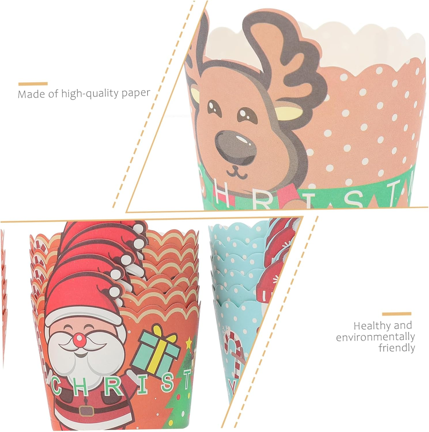 150Pcs Christmas Cake Cups Small Pack for Holiday Parties and Festive Baking Heat-Resistant Material Provides Safe Use for Christmas Cake Decorations and Party Favors Random Color image number 6