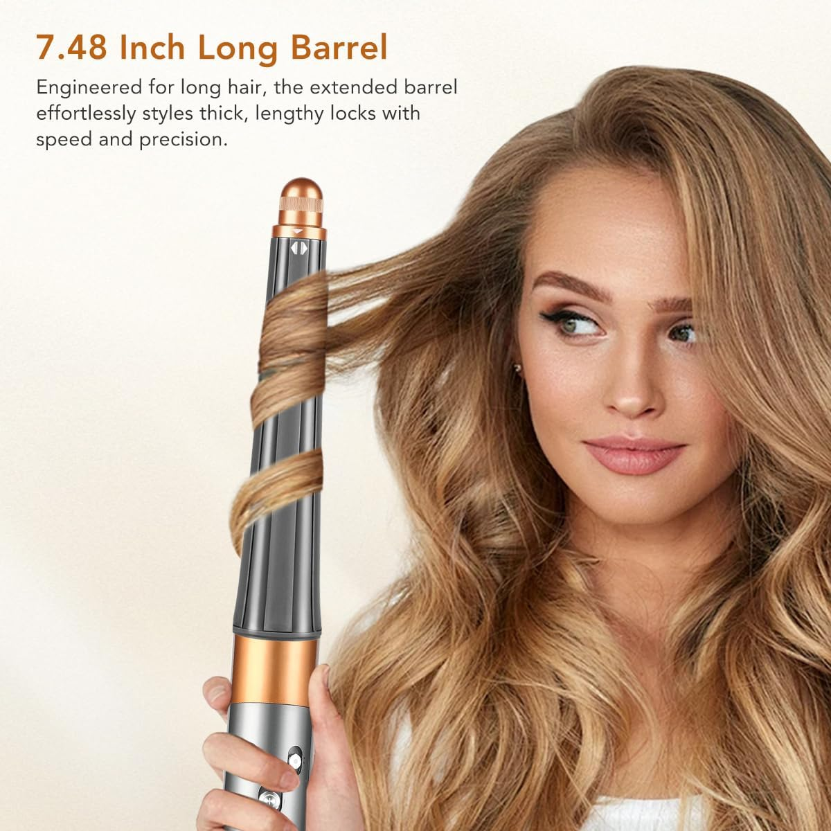 Conical Barrel for Dyson Airwrap Styler, 0.8-1.4Inch/ 20-36MM Auto-Wrap Curling Barrel Attachment for Dyson Airwrap HS01 HS05 HS08, Copper image number 3