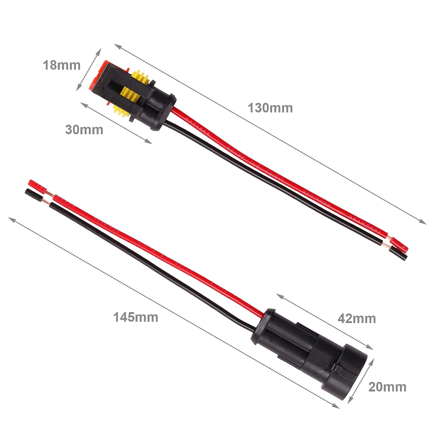 Kinstecks 10 Kit 2 Pin Waterproof Electrical Connector Auto Electrical Wire Connectors for Car Truck Boat Motorcycle and Other Wire Connections&iexcl;&shy; image number 5