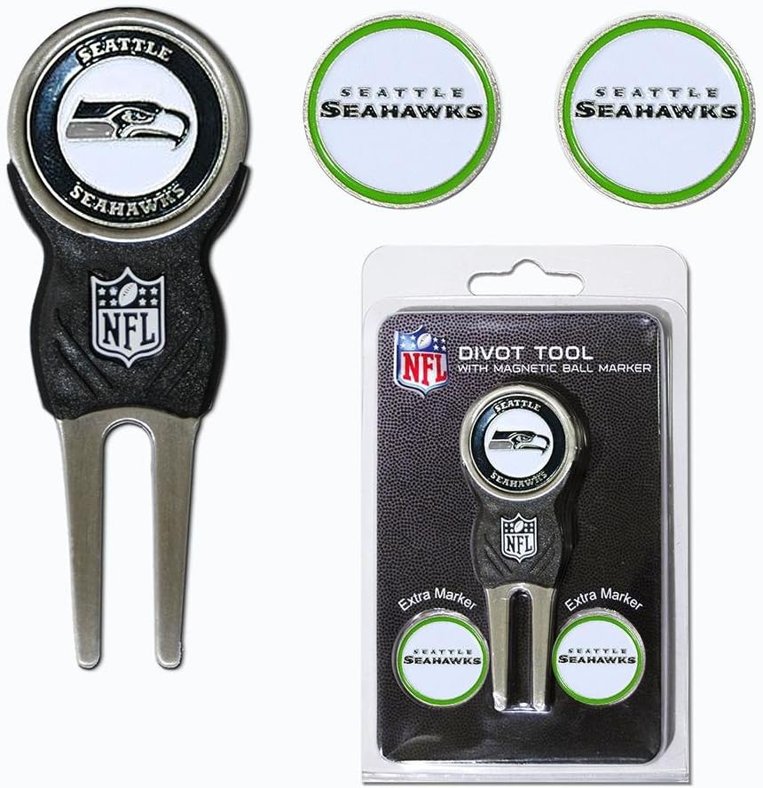 Team Golf NFL Divot Tool with 3 Golf Ball Markers Pack, Markers Are Removable Magnetic Double-Sided Enamel(Colors May Vary) image number 2