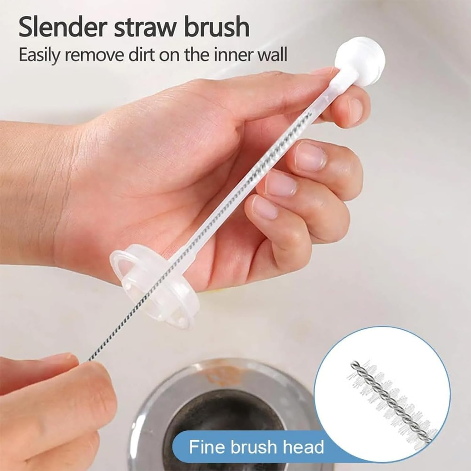 RODISHOMM Silicone Baby Bottle Brush Set, Long Handle Bottle Cleaner for Baby Bottles, Tea Strainers, Glasses & Small Opening Bottles image number 6