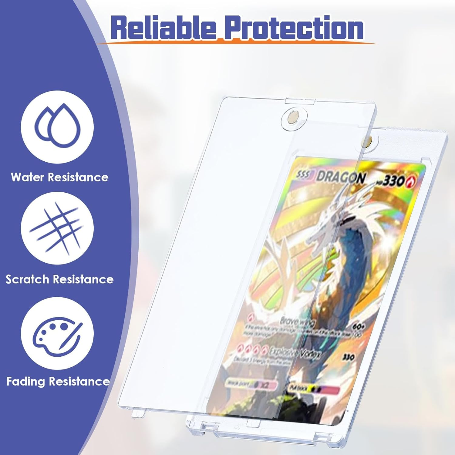 Cyperever 12 Pack Magnetic Card Holders for Trading Cards, 35Pt Acrylic Card Display Stand Hard Plastic Card Sleeves for Baseball Card Sports Cards, Game Cards, Standard Cards Storage and Display image number 3