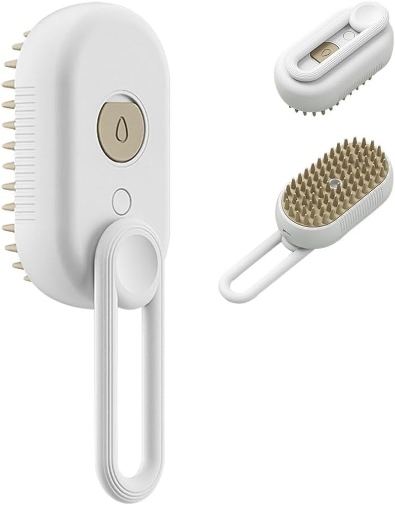Cat Brush with Steam, Electric Spray Comb, Cat Steam Brush with Rotating Handle, USB Charging Brush for Cats, Dogs, Rabbits and Other Pets, White image number 4