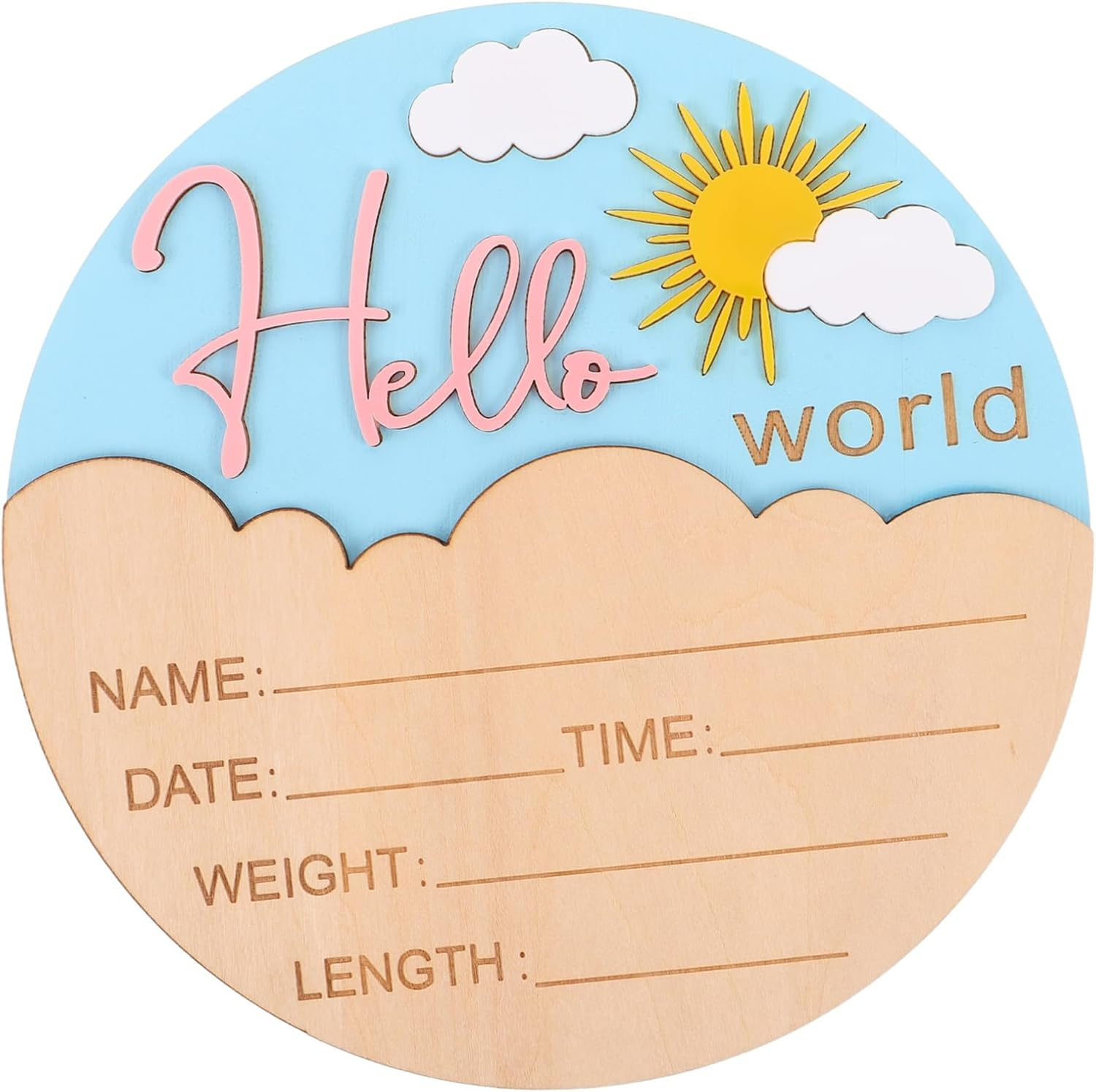 Ifundom Rustic Wooden Newborn Plaque for Photo Props Unisex Birth Name Board for Hospital Nursery Decor Lightweight Safe Design for Showers