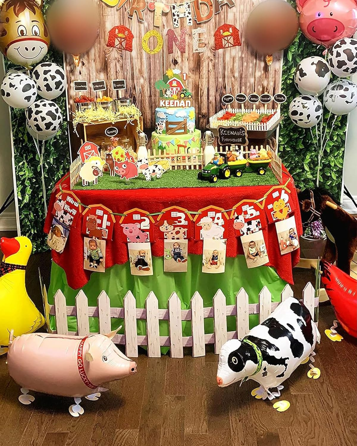 Jevenis 29 PCS Farm Animals Birthday Decoration Farm Animals Birthday Banner Farm Animals Party Supplies Cow Balloons for Animal Birthday Kids image number 1