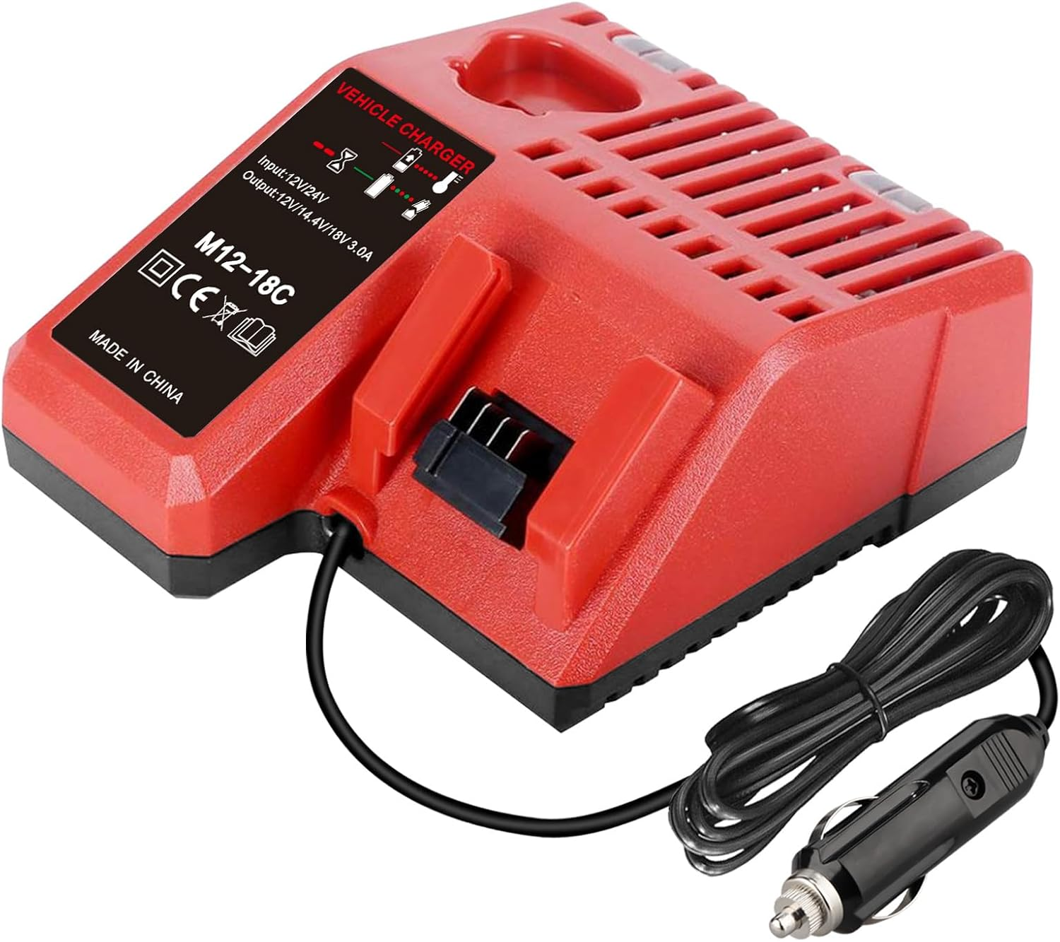 Car Charger for Milwaukee M18 18V & M12 12V Battery Charger, Multi Voltage Vehicle Charger for Milwaukee 18V-12V Battery image number 2