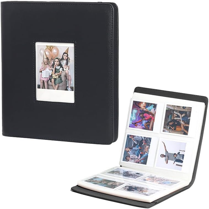 LIFEBEA Large Photo Album 288 Pockets - Holds Polaroid I-Type 600 SX70 & Fujifilm Wide Photos (Up to 9X11Cm) - PU Leather Cover with Photo Window & Strap Closure (Brown)