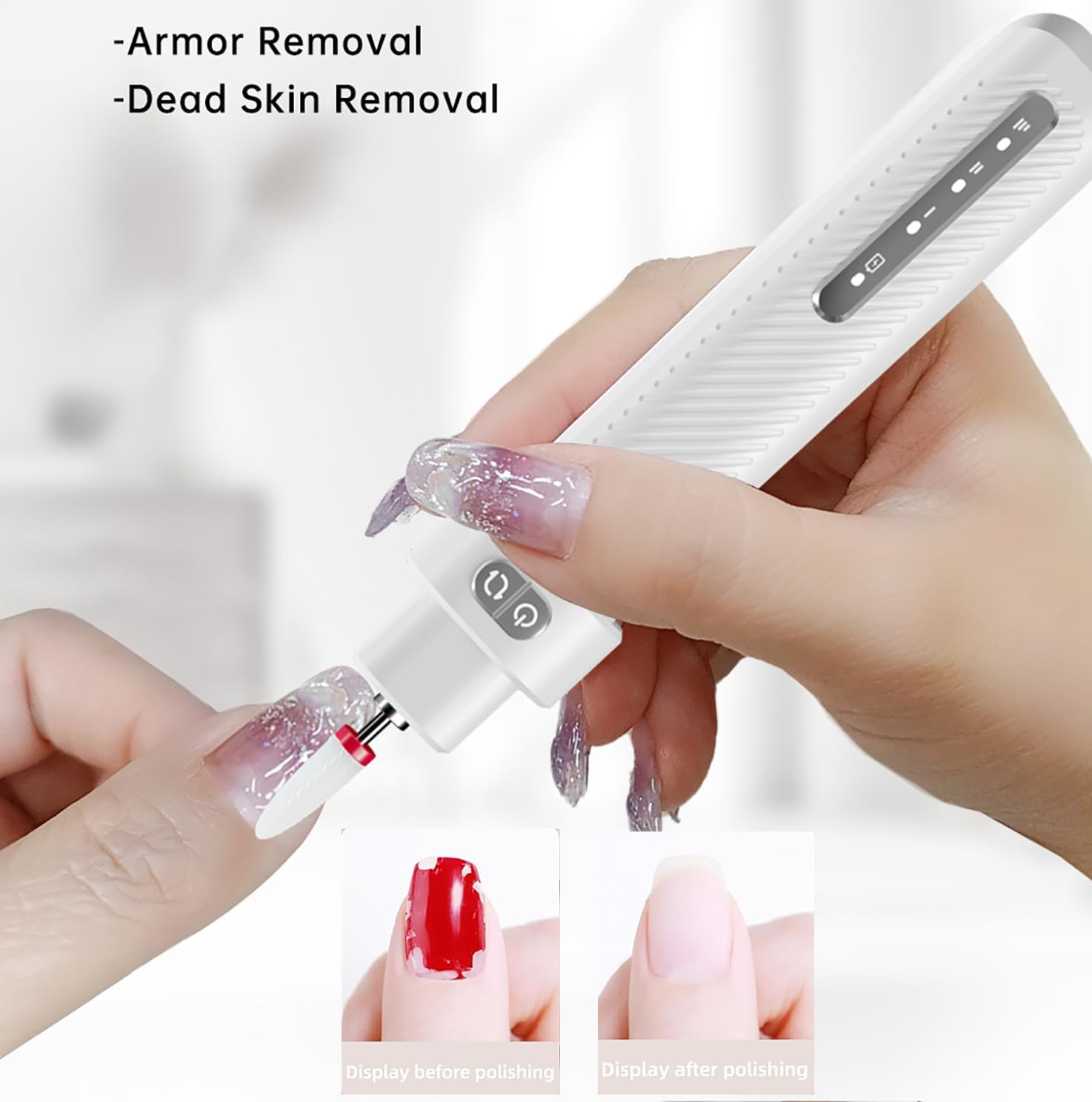 ECOMUSE Electric Nail File , Professional Kit, Nail Drill Machine with LCD Display, Manicure Pedicure Polishing Acrylic Gel Nail Grinder for Salon, Cordless Nail Drill for Home Use.
