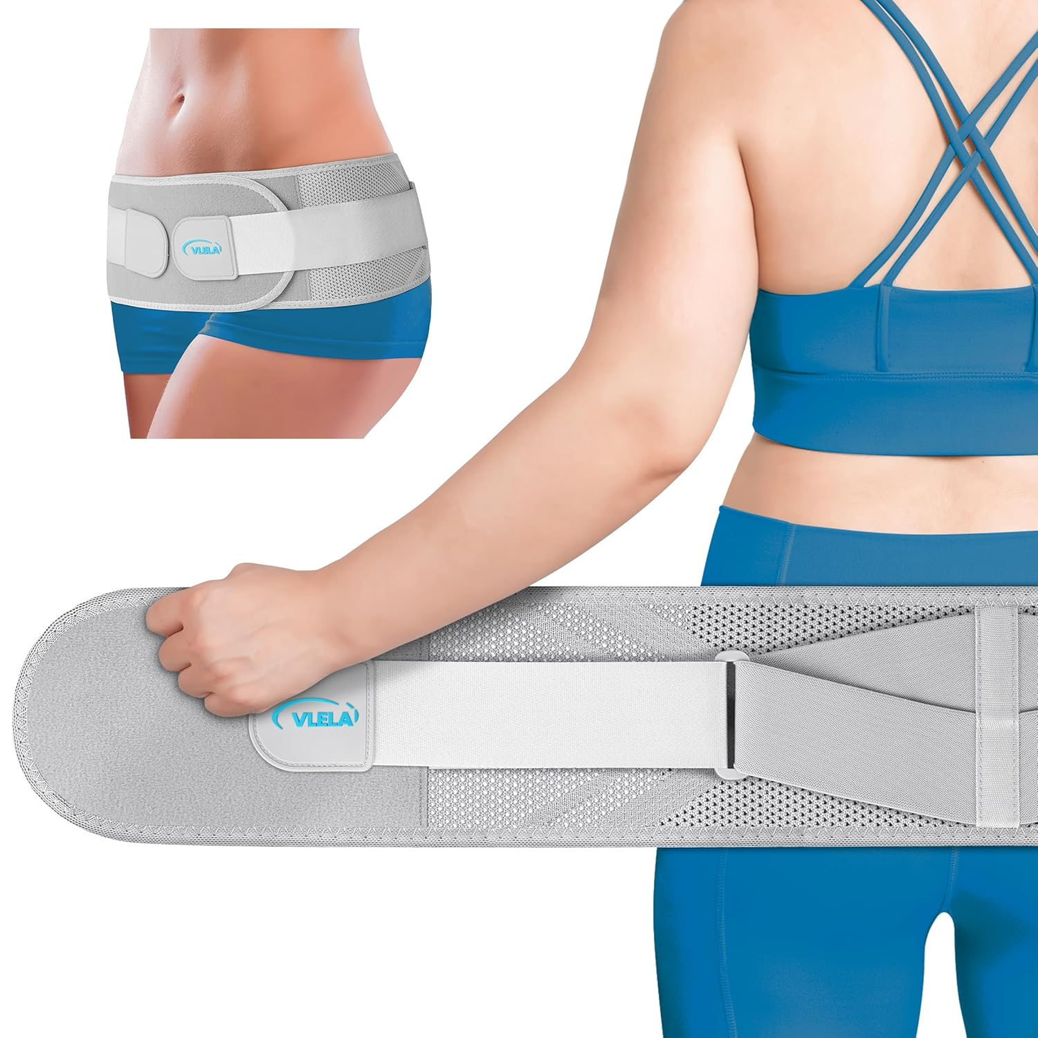 Back,Pelvic and Sacral Nerve Pain Relief,Hip Stabilizer Brace for Si Joint Dysfunction Trochanteric (Gray, Large) image number 1
