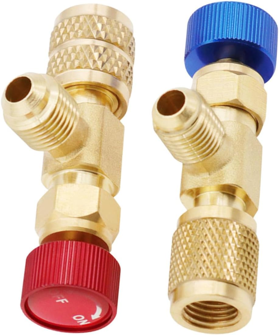 Iplusmile 4Pcs Refrigerant Charging Valve Safety Valve for Air Conditioning Copper Material for Refrigerator Charge image number 2