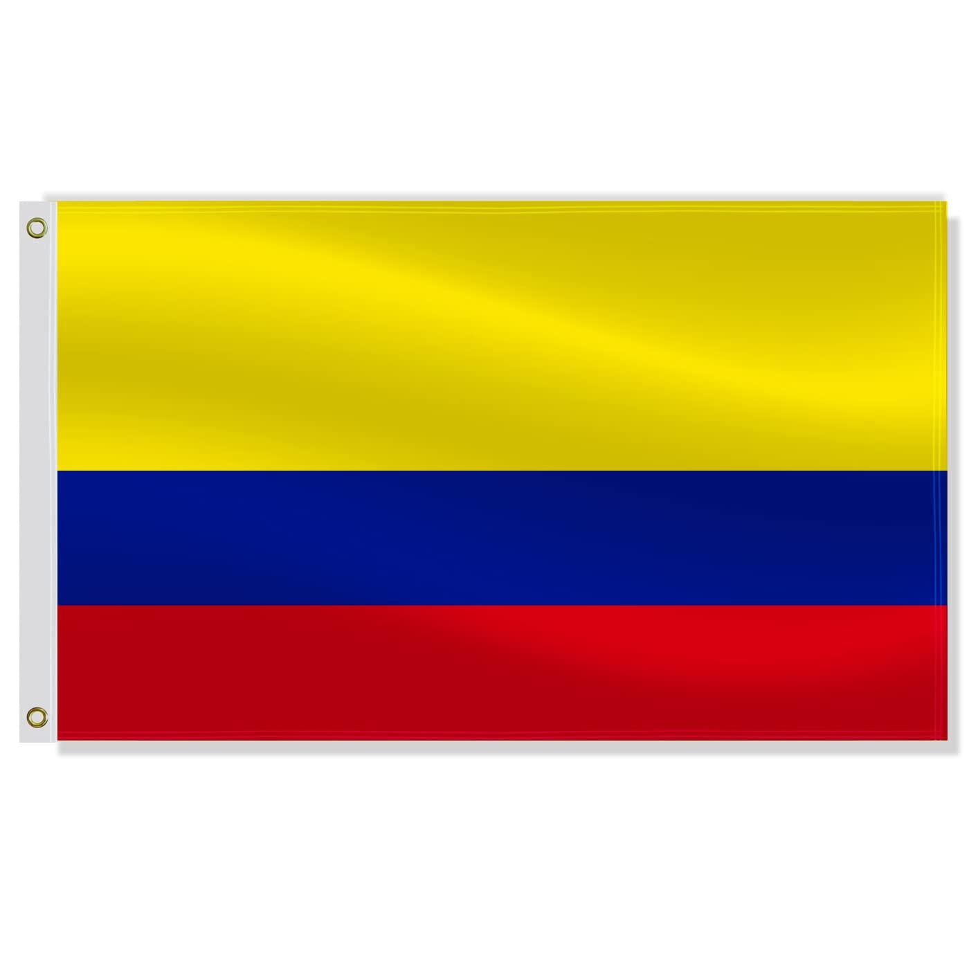 3&times;5 FT Colombia Flag,Large Colombians National Decor,Double Side Digital Printed 75D Polyester Banner with Canvas Header Brass Grommet image number 1