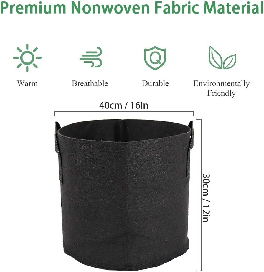 Valuehall Grow Bags Thickened Nonwoven Aeration Fabric Pots Plant Grow Bags Plant Pots with Handles V8020 (6 Pack- 10 Gallons) image number 1