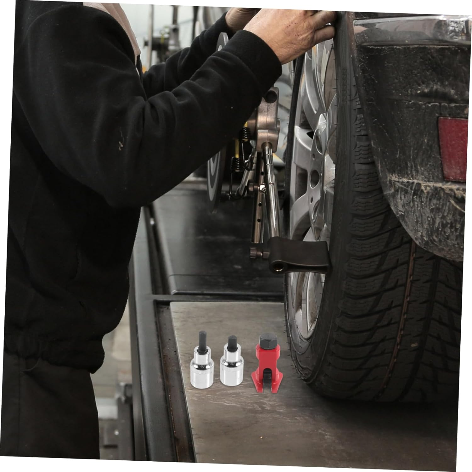 HOMSFOU 3Pcs Suspension Strut Spreader Tool Set with Strut Nut Socket Red Mechanical Automotive Steering and Suspension Separation for Vehicle Repair - Assorted Color image number 5