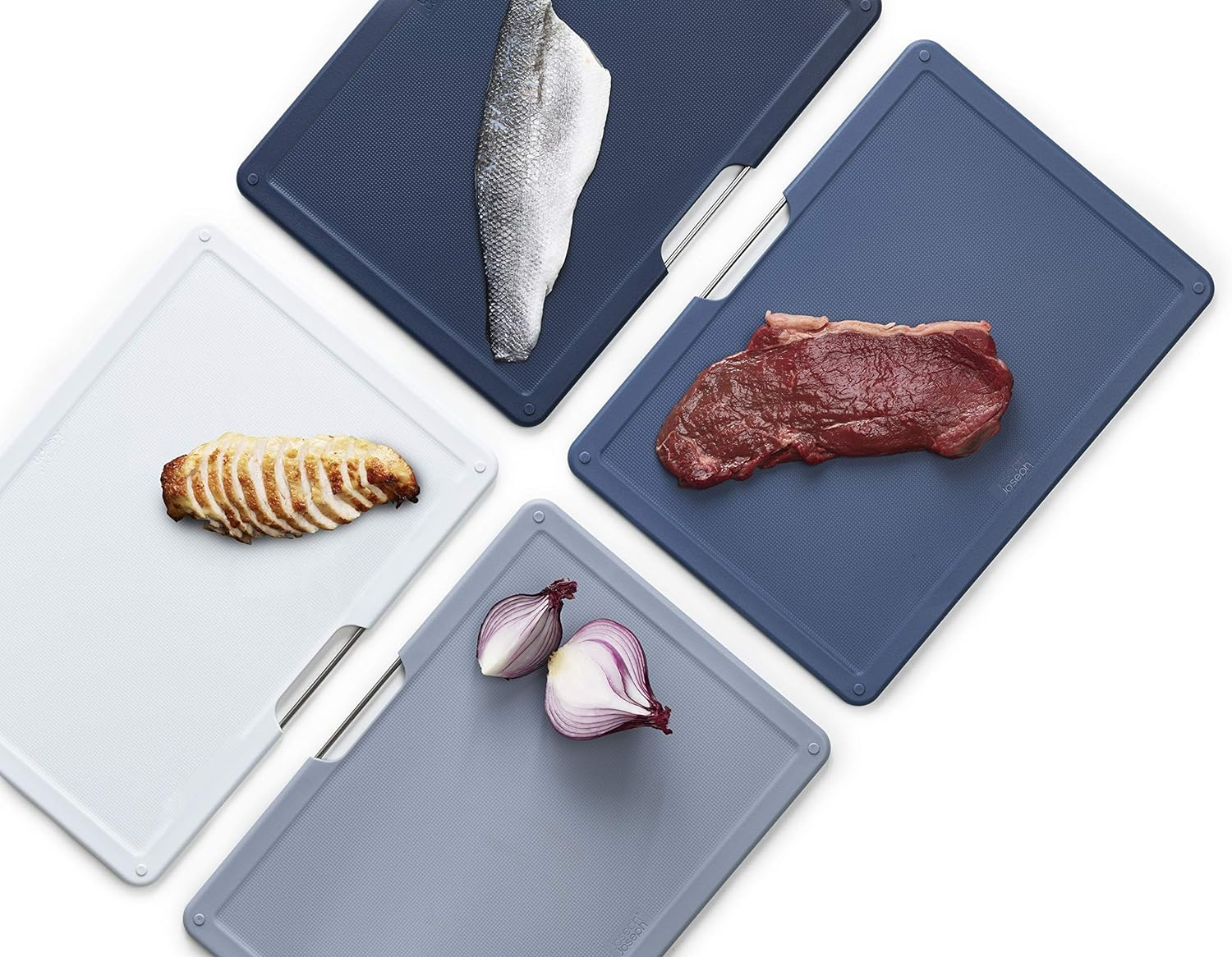 Joseph Joseph Folio Set of 4 Colour-Coded Chopping Boards with Storage Case (Large) - Graphite