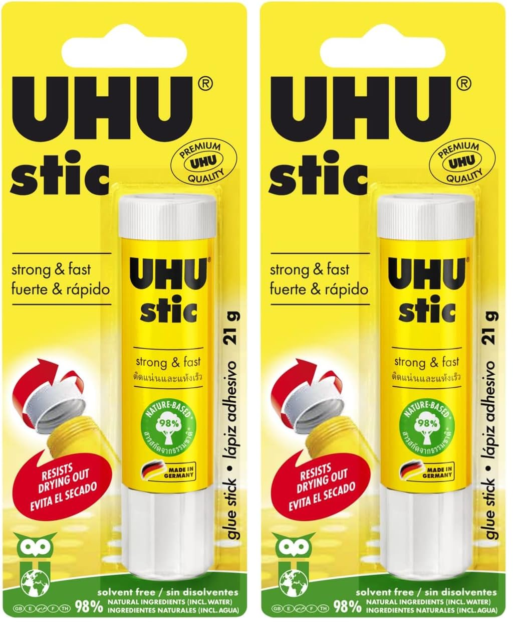 UHU Solvent Free Carded Glue Stick 21 G, (33-50190)