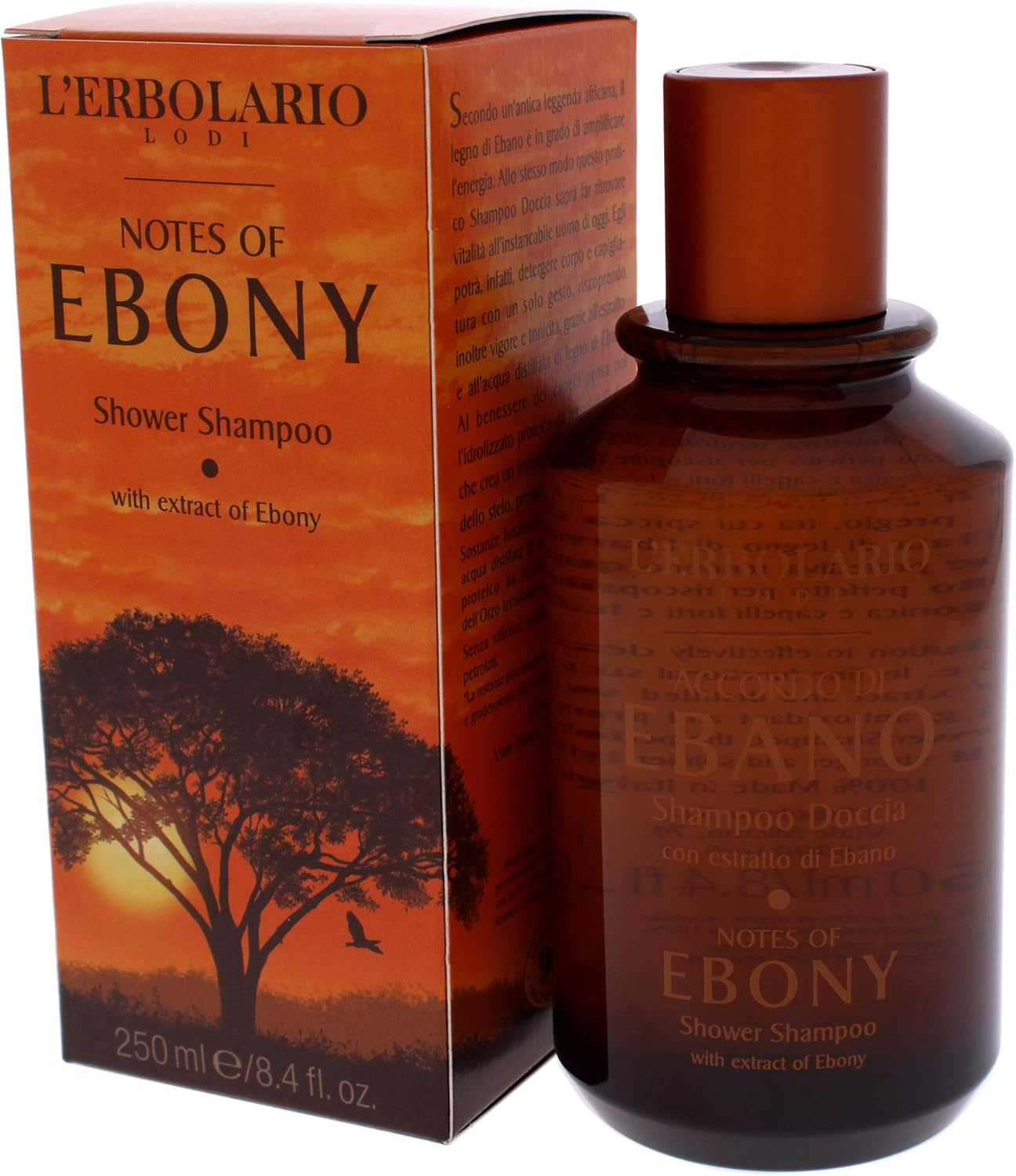 Lerbolario Notes of Ebony Shower Shampoo for Unisex Shampoo, 250 Ml image number 2
