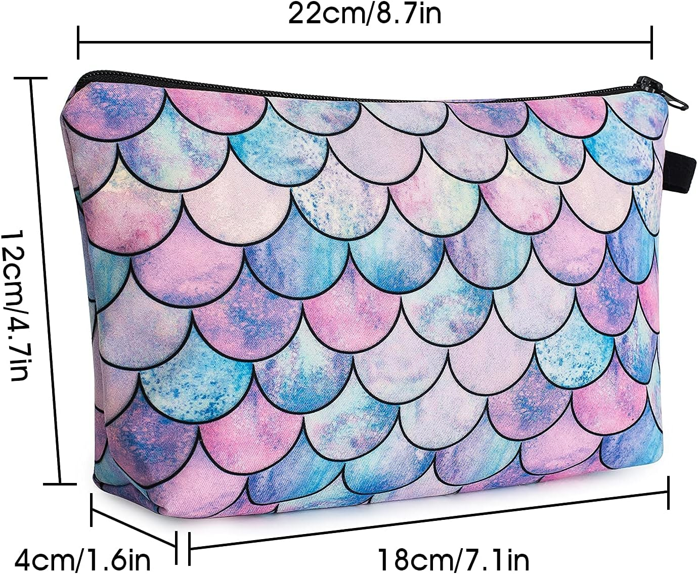 Makeup Bag for Purse Cute Cosmetic Bag Travel Toiletry Bag Pouch Waterproof Organizer Bag for Women Girls, Mermaid Fish Scales, One Size, - Large 1 Pcs - Elephants image number 6