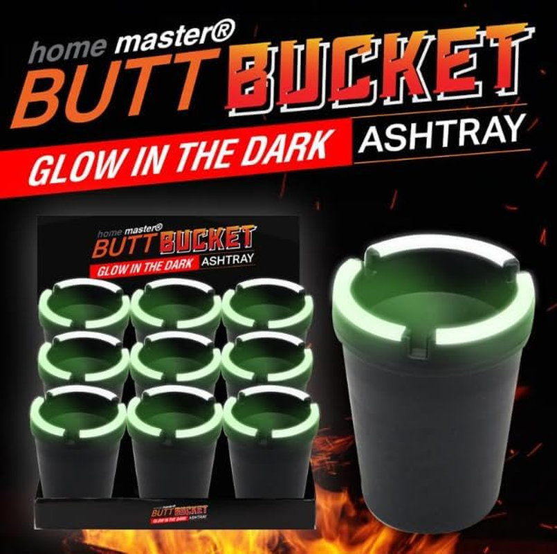 Leona Co Ashtray Butt Bucket Glow in the Dark Ashtray for Auto, Home and General Smoking Use Butt Bucket 2PC image number 2