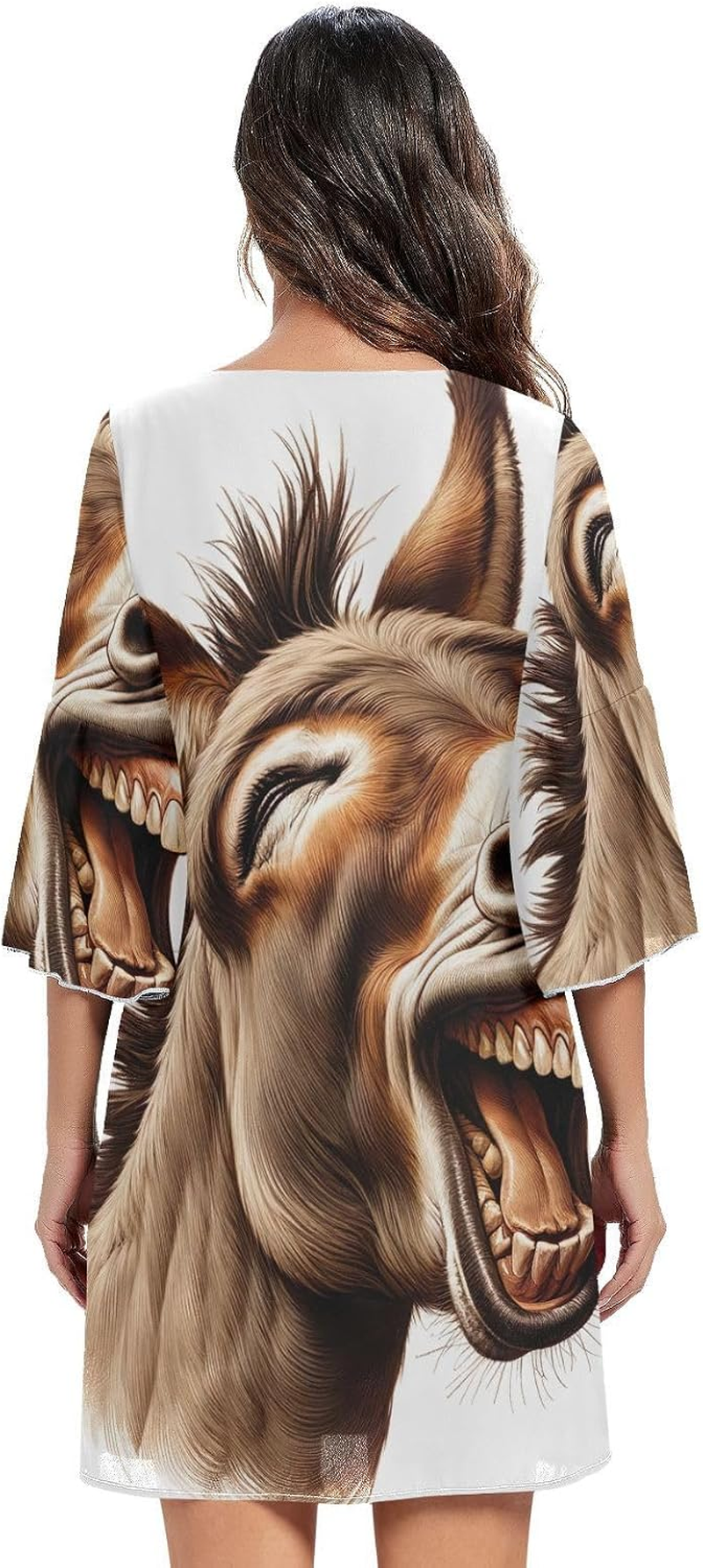 Laughing Donkey Chiffon Dress Printed Line Maternity Dress S-XXL image number 1