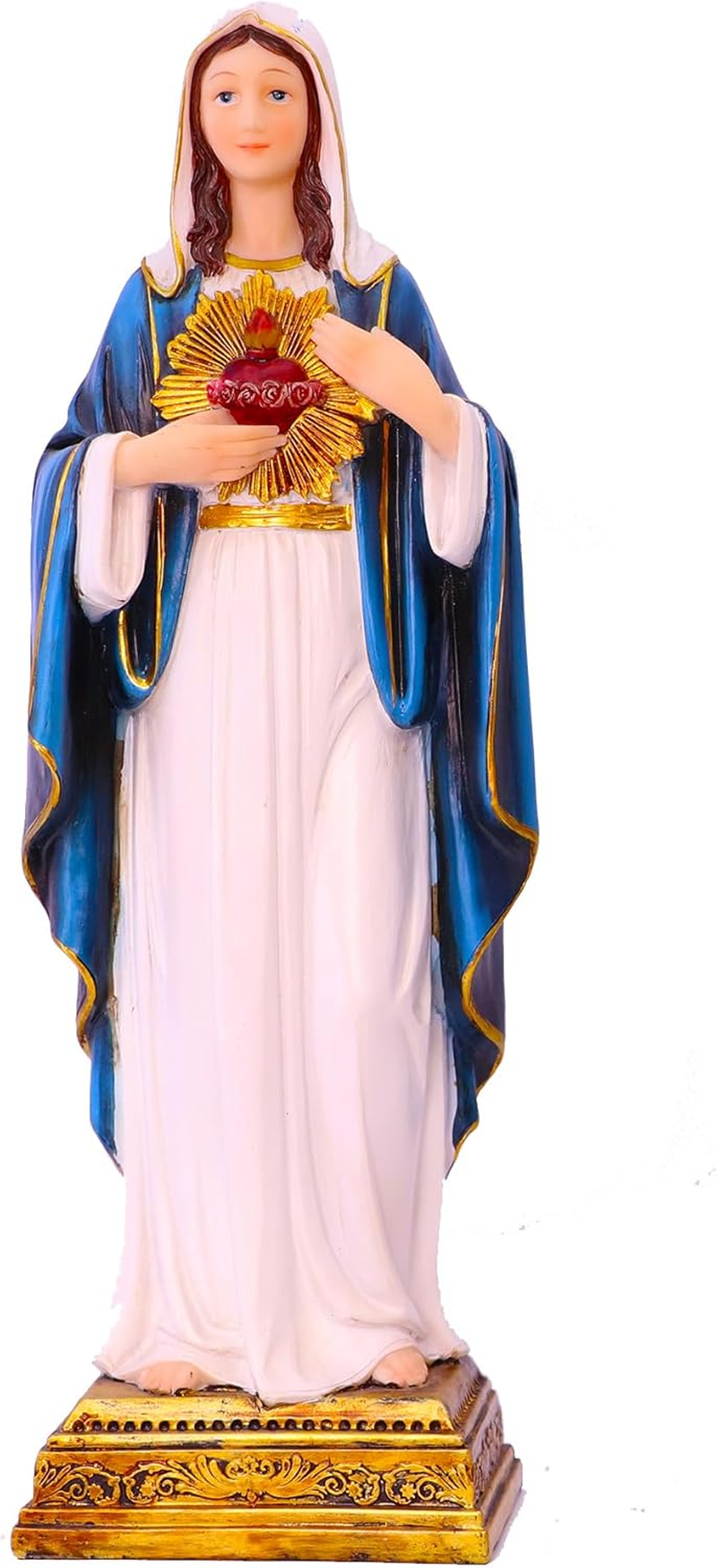 Virgin Mary Statue Sacred Heart Figure Resin Sculpture 11.25 Inch Savior Figurine Catholic Religious Gift Home Chapel Decoration