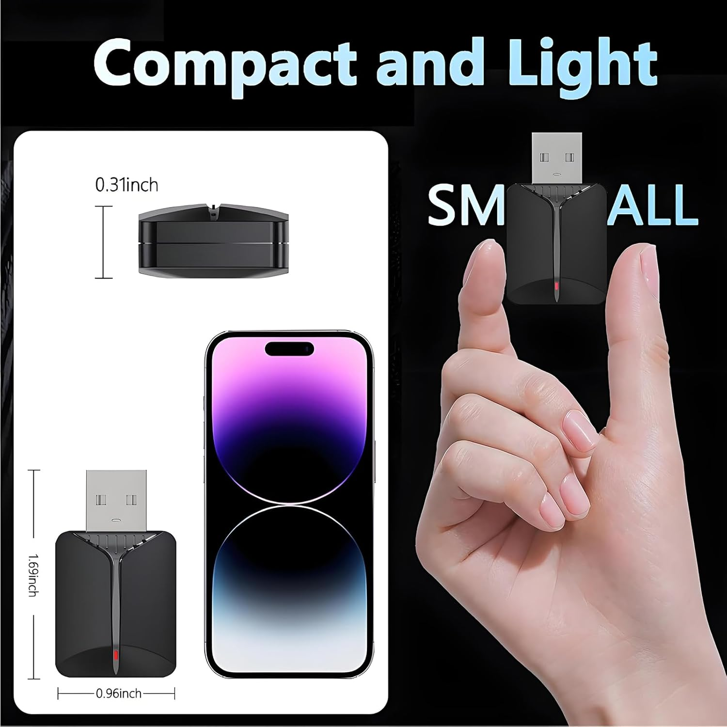 Mini Wireless Carplay Adapter for Cars with Built-In Wired Apple Carplay & Android Auto, USB-A/C Support, Plug and Play Easy Use Fast Stable Connection Car Play Dongle for Iphone/Android image number 3